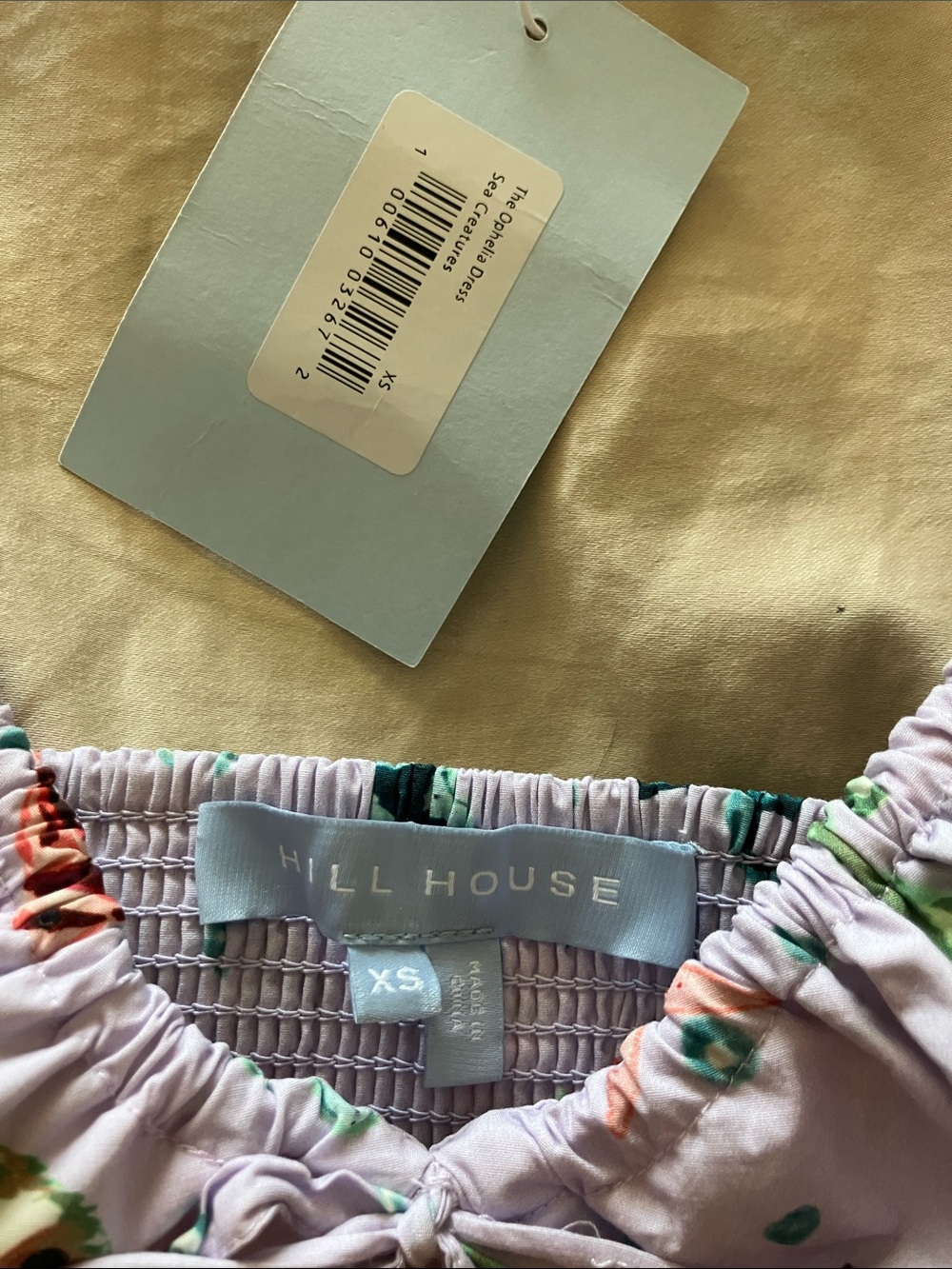Hill House Lilac Sea Creature Midi Dress with Green & Pink Print - Picture 4 of 4